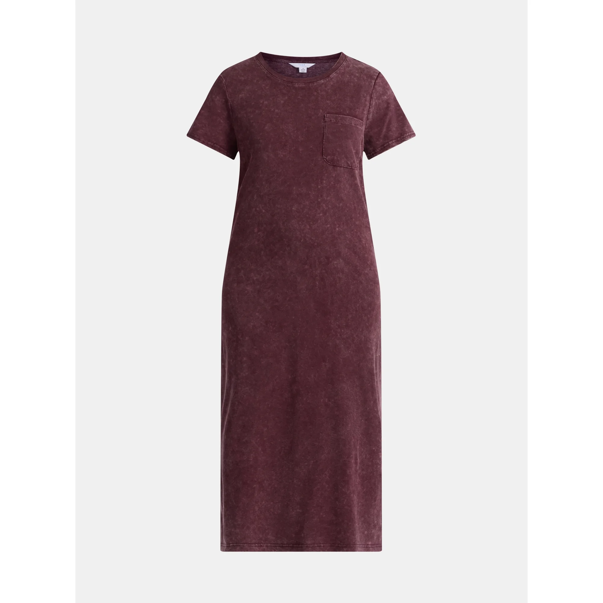 Time and Tru Women's Cotton Midi T-Shirt Dress with Short Sleeves, Sizes XS-XXXL - Image 2